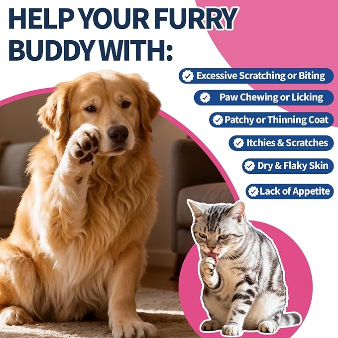 Flea & Tick Prevention for Dog and Cat, Natural Oral Flea & Tick Support Drops with Multivitamin Omega-3 for Pets - Supports Healthy Skin & Coat - Flea Herbal Drops All Breeds and Sizes - Bacon