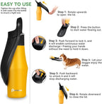 27 OZ Dog Water Bottle Portable Stainless Steel Convenient Pet Water Dispenser, Leak Proof Puppy Travel Water Bowl for Dog Outdoor Walking, Hiking, Perfect Size for All Dog Breeds, Yellow