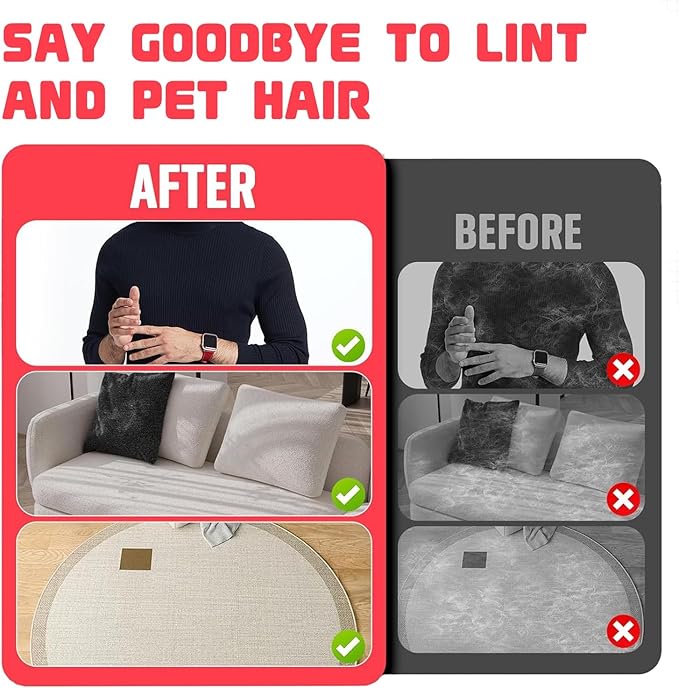 2PCS New Upgraded Thickened Electrostatic Pet Hair Removal Gloves Brush,Reusable Cat Dog Hair Remover Grooming Gloves,Double Sided Washable Static Animal Fur Removal Tool for Couch,Carpet,Clothes