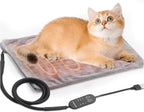 Texsens Pet Heating Pad for Cats and Dogs - Heated Cat Bed with Chew Resistant Cord and Removable Soft Cover - 13.4 x 9.5Inches - Fits All Cat Backpack Carrier