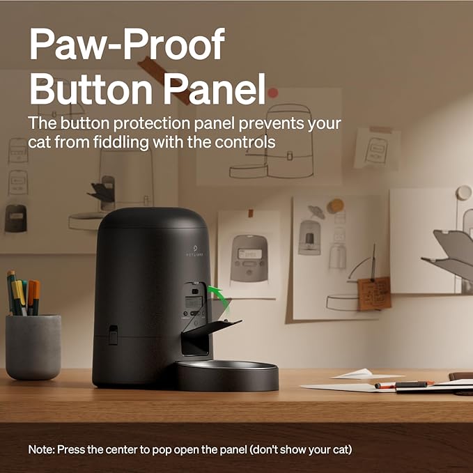 PETLIBRO Automatic Cat Feeder, Battery-operated Automatic Cat Food Dispenser with 180-Day Life, AIR Cordless Timed Pet Feeder for Cat & Dog, 2L Auto Cat Feeder, Black