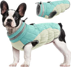 FUAMEY Dog Coat for Small Dogs,Waterproof Dog Winter Jacket with Harness Built in Puppy Cold Weather Coats Reflective Pet Vest with Zipper Warm Fleece Dogs Snowsuit Windproof Mint Green XS
