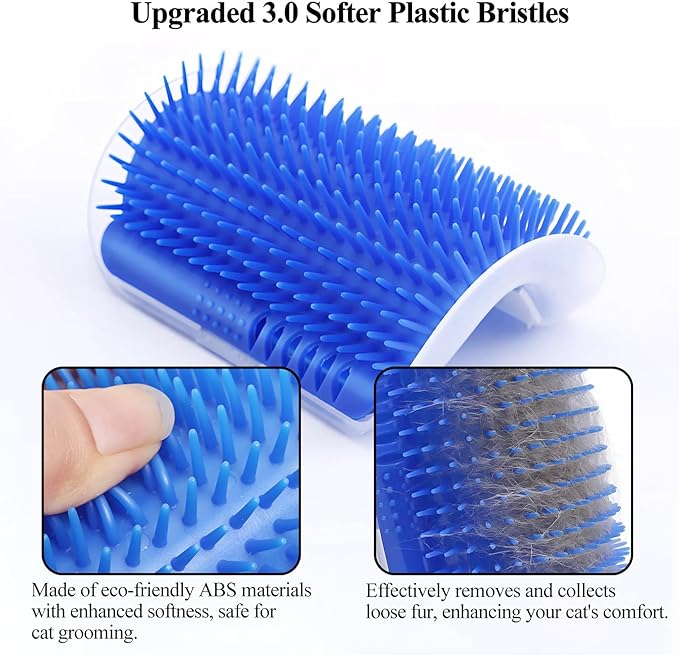 Kingtree Cat Corner Scratcher Self Groomer with Catnip, 2 Pack Softer Cat Face Scratchers Wall Corner Grooming Massage Combs for Long & Short Fur Cats