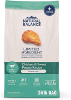 Natural Balance Limited Ingredient Adult Grain-Free Dry Dog Food, Chicken & Sweet Potato Recipe, 24 Pound (Pack of 1)