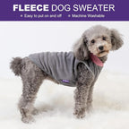 cyeollo 2 Pack Dog Sweater Fleece Vest Pullover Dog Sweatshirt Reflective Lightweight Pet Clothes for Large Dogs Girl Pet Apparel Size XXXL Pink & Grey