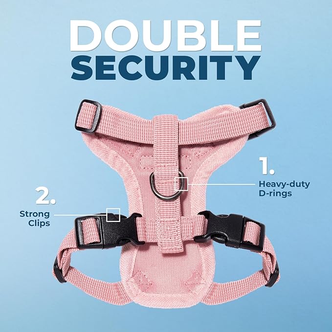 Voyager Step-in Lock Pet Harness - All Weather Mesh, Adjustable Step in Harness for Cats by Best Pet Supplies - Pink, XXS