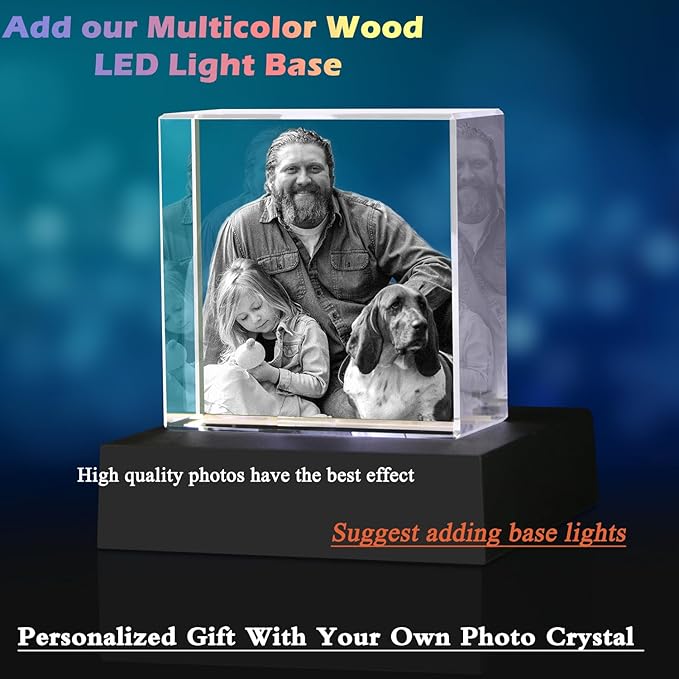3D Crystal Photo,Pet Memorial Gifts for Dogs,Cats,Christmas Customized Gift,Personalized Dog Memorial Gift, Customized Pet Gifts,Personalized Photo Gifts