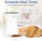 Automatic Cat Food Dispenser, 3.2L Automatic Timed Cat Feeders for Dry Food, Up to 20 Portions 4 Meals Per Day, Pet Feeder for Cats/Dogs