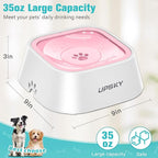 UPSKY Dog Bowl Dog Water Bowl No Spill Pet Water Bowl No Drip Slow Water Feeder Dog Bowl No-Slip Pet Water Dispenser 35oz Slow Drinking Bowl for Dogs and Cats