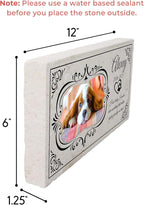 Personalized Pet Memorial with Keepsake Photo on Limestone - Headstones, Garden Stones, and Grave Markers for Dogs - Dog Memorial Stone, Pet Memorial Gifts - 12”x 6”x1.25" C (A. Alexey Design)