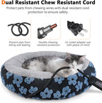 INVENHO Heated Cat Bed, Heated Cat Beds for Indoor Cats and Small Dogs, 20" Cozy Donut Heated Pet Bed with Timer & Temp Adjustable, Removable Waterproof Electric Warming Bed for Indoor Cat