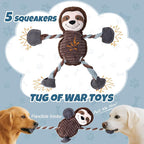 Squeaky Dog Toy for Small Medium Large Dogs – Plush Dog Chew Toy with 5 Squeakers, Interactive and Durable Pet Toy for Chewing and Playing