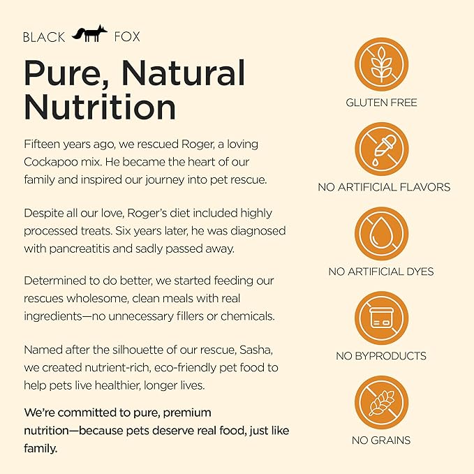 BLACK FOX Raw Freeze Dried Dog Food - Chicken & Salmon Entrée - Complete Meal - 1.1lb