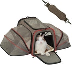Petsfit Expandable Cat Dog Carrier for 2 Cats, 19" Lx 12" Wx 12" H Soft-Sided Portable Pet Carrier for Travel, Dog Carrier for Small Dog with 2 Side Extensions, Anti-Escape