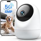 Indoor Camera 5G WiFi Pan Tilt 2.5K 4MP Support up to 256GB SD Card (Not Included) Plug-in Pet Camera with Speaker for Dog/Cat Baby Monitor with Phone App, Motion Tracking, Compatible with Alexa