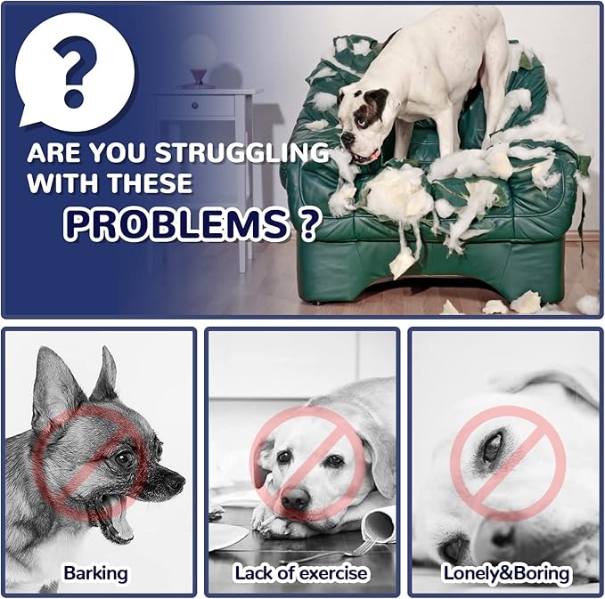 Dog Toys for Aggressive Chewers Large Breed, for German Shepherd, Indestructible Interactive Treat Dog Toys for Large Medium Breeds, Food Grade & Tough Rubber, Fun to Chew, Chase and Fetch (Blue)