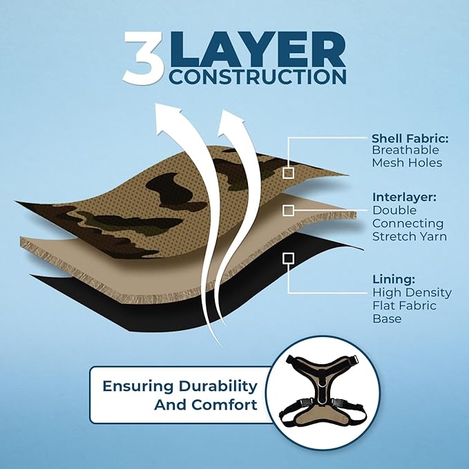 Voyager Escape-Proof Step-in Lock Cat Harness & 5ft Neoprene-Handle Leash Set All-Weather Mesh with Reflective Stitching for Small to Large Cats by Best Pet Supplies, Army/Black Trim, XS