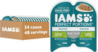 IAMS Perfect Portions Indoor Adult Grain Free Wet Cat Food Pate, Turkey Recipe, 2.6 oz. Twin-Pack Trays (24 Count, 48 Servings)