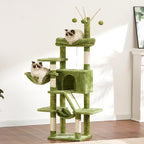 Cat Tree, 63 inch Multi-Level Cat Tower for Indoor Cats, Cat Condo with Cat Scratching Post and Board, Cat Hammock, Green GCT011GR