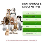 Dog Brush Kit - Self-Cleaning Slicker Brush with Bath Brush & Undercoat Rake | Deshedding Tools for Large - Small Dogs & Cats, Professional 3-in-1 Pet Grooming Set for Heavy Shedding, Green
