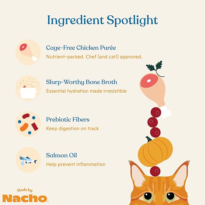 Made by Nacho Digestive Support Cage-Free Chicken Puree Meal Topper with Bone Broth (36 count)