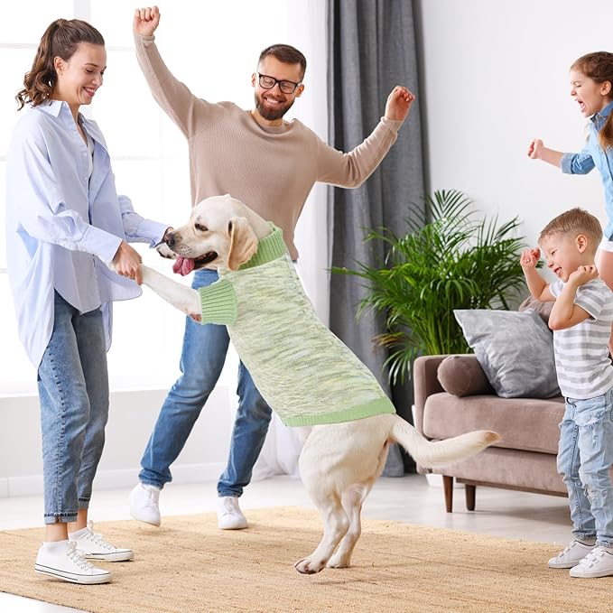 Pet Clothing,Turtleneck Dog Sweater,Sweaters for Dogs Boys and Girls,Pullover Dog Sweaters,Pet Knitted Clothes,Fit for Different Kinds Dogs,for Spring,Autumn and Winter(Green 3XL)