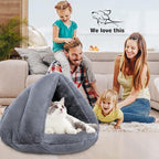 Self Warming Plush Pet Bed Cat Cave Pet Tent Cave Bed Cozy Cat Sleeping Bag Snooze Mat for Winter Pets Cats Small Dogs Puppies and Kittens