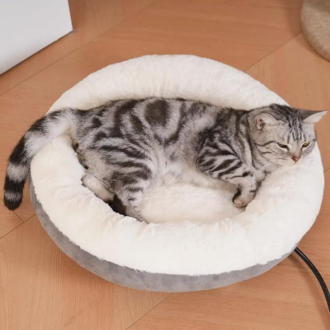 Heated Cat Bed Indoor, Heated Pet Bed for Indoor Cats and Small Dogs - Auto Temperature Control