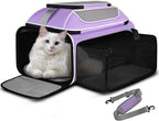 Petskd Top and Side Expandable Pet Carrier 19x13x9 Inches Southwest Allegiant Airlines Approved, Soft-Sided Carrier for Small Dog Under 12 lbs and Large Cat Under 15 lbs(Purple)