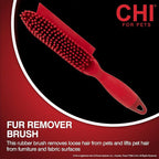 CHI for Dogs Rubber Fur Accumulator Brush - Multi-Use Dog Grooming Tool for Loose Hair and Lint - Effective Fur and Lint Remover for Furniture, Clothing, and Car Seats - Easy to Clean