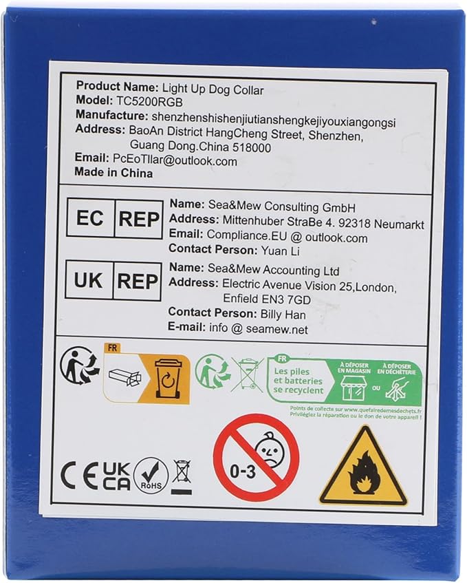 PcEoTllar Light up Dog Collar for Night Walking - LED Dog Collar Light Rechargeable Color Changing, Glow in The Dark Dog Collars Waterproof Glowing Dog Collars for Large Small Medium Dogs