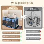 Large Cat/Dog Carrier up to 25 Pounds, Portable Soft Sided Pet Travel Carriers for Medium Big Cats and Puppy, Collapsible Puppy Crate Outdoor 20x13x13in, Dark Blue