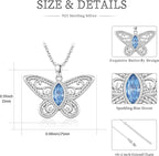 Black Cat/Fox/Owl/Panda/Butterfly/Cat/Dog Paw Print/Mushroom for Women Sterling Silver Animal Pendant Necklace Jewelry Christmas Birthday Gifts for Couples Sisters