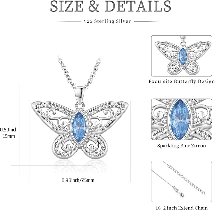 Black Cat/Fox/Owl/Panda/Butterfly/Cat/Dog Paw Print/Mushroom for Women Sterling Silver Animal Pendant Necklace Jewelry Christmas Birthday Gifts for Couples Sisters