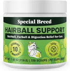 Hairball Support for Cats - 10 Super Ingredients for Hairball Relief, Digestive Support & Healthy Skin - No Fillers - Psyllium, Pumpkin, Omega-3s & More - 720 Scoops