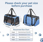 PETSFIT Soft-Sided Cat Carriers & Car Seats with Patent Safe Buckles, Clip-On Harness, 19"x12"x12" Pet Travel Carrier - 20 lbs Capacity (Blue)