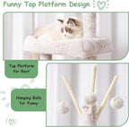 Cat Tree, Multi-Level Cat Tower for Indoor Cats, Cat Condo with Cat Scratching Post and Board, Cat Hammock, Muchroom GCT011MU