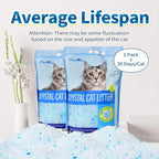 Made4Pets Cat Litter Crystals, Non Clumping Cat Litter Odor Control Kitty Litter Non Clumping No scooping Low Dust, Low Tracking, Lightweight, Dehydrates Waste,– 8.6 lbs (2 x 4.3 lb Packs)