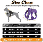 rabbitgoo Dog Harness for Large Dogs No Pull, Tactical Service Pet Vest with Molle and Control Handle, Adjustable and Reflective Military Harness for Easy Walking and Training, Purple, XL