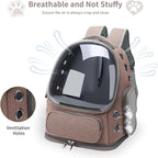 Cat Backpack Carrier for Cats and Small Dogs, Breathable Cat Bubble Backpack, Airline Approved Pet Travel Carrier for Hiking Camping Outdoor(Khaki)