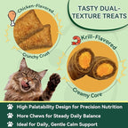 YOTANGO Cat Calming Treats – 500 Crunchy Calming Chews for Cats Kittens, Anxiety Relief & Stress Reduction for Travel, Thunder, Vet Visits, with Chamomile, L-Theanine & L-Tryptophan (Chicken Flavor)