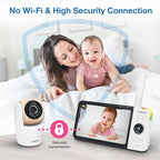 VTech VM919-2HD Baby Monitor, 7" 720p Screen, 2 Cameras, 360 Panoramic Viewing, 110 Wide-Angle View, Night Vision, Up to 1000ft Range, Secured Transmission No WiFi