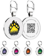 Personalized Dog Tags - Custom QR Code Pet ID Tags, Smart Dog Name Tag, Free Online Scan for Instant Pet Location Alert Email