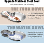 Stainless Steel Automatic Pet Feeder for Small&Medium Pets Automatic Food Feeder and Waterer Stainless Steel Bowls Set 3.8 L, Travel Supply Feeder and Water Dispenser for Dogs Cats Pets Animals