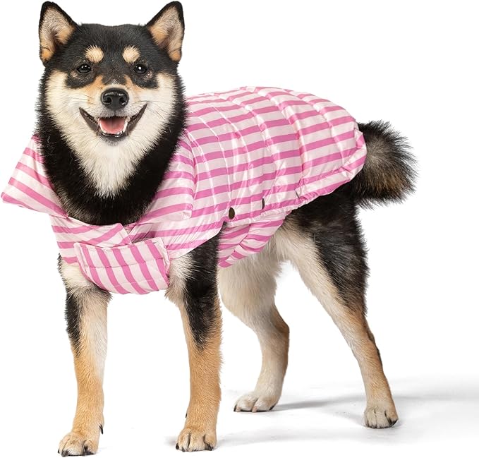 SPACE LION Puffer Jacket, Down Winter Coat, Waterproof, Windproof, Lightweight Jacket, Adjustable Fit for Small Dogs(Pink,S)