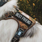 Auroth Tactical Dog Harness for Large Dogs No Pull Adjustable Pet Harness Reflective K9 Working Training Easy Control Pet Vest Military Service Dog Harnesses Woodland Camo XL