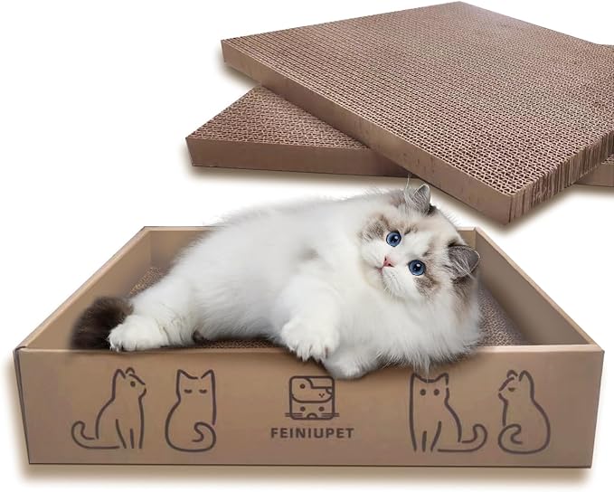 Cat Scratching Board Set (3-Pack) – Durable & Eco-Friendly Cat Scratcher Pads for Indoor Cats, Double-Sided Corrugated Cardboard, Non-Toxic, Cat Scratch Pads for Scratching & Resting