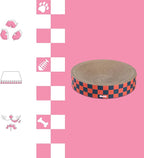 CSR1010D Nelson 20.13" Modern Cardboard Round Bowl Cat Scratcher with Catnip, Berry Cherry