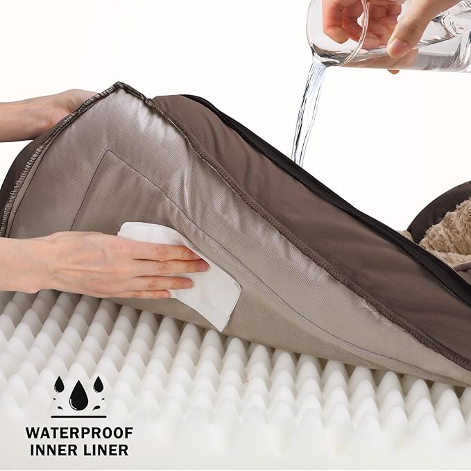 INVENHO Orthopedic Dog Bed for Extra Large Dogs, XXL Egg-Crate Foam Dog Couch with Washable Removable Cover, Waterproof Lining and Nonskid Bottom