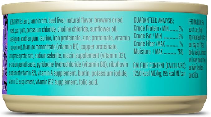 Tiki Cat After Dark Soft Pate Wet Cat Food, Lamb & Beef Liver Recipe, 5.5 oz. Can (8 Count)